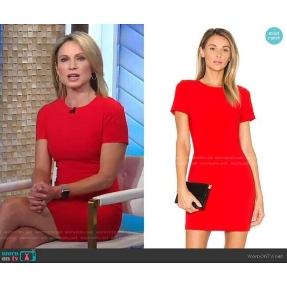 Likely Size 2 Manhattan Mini Dress Scarlet Red Short Sleeve Career Slim Fit - Picture 4 of 10